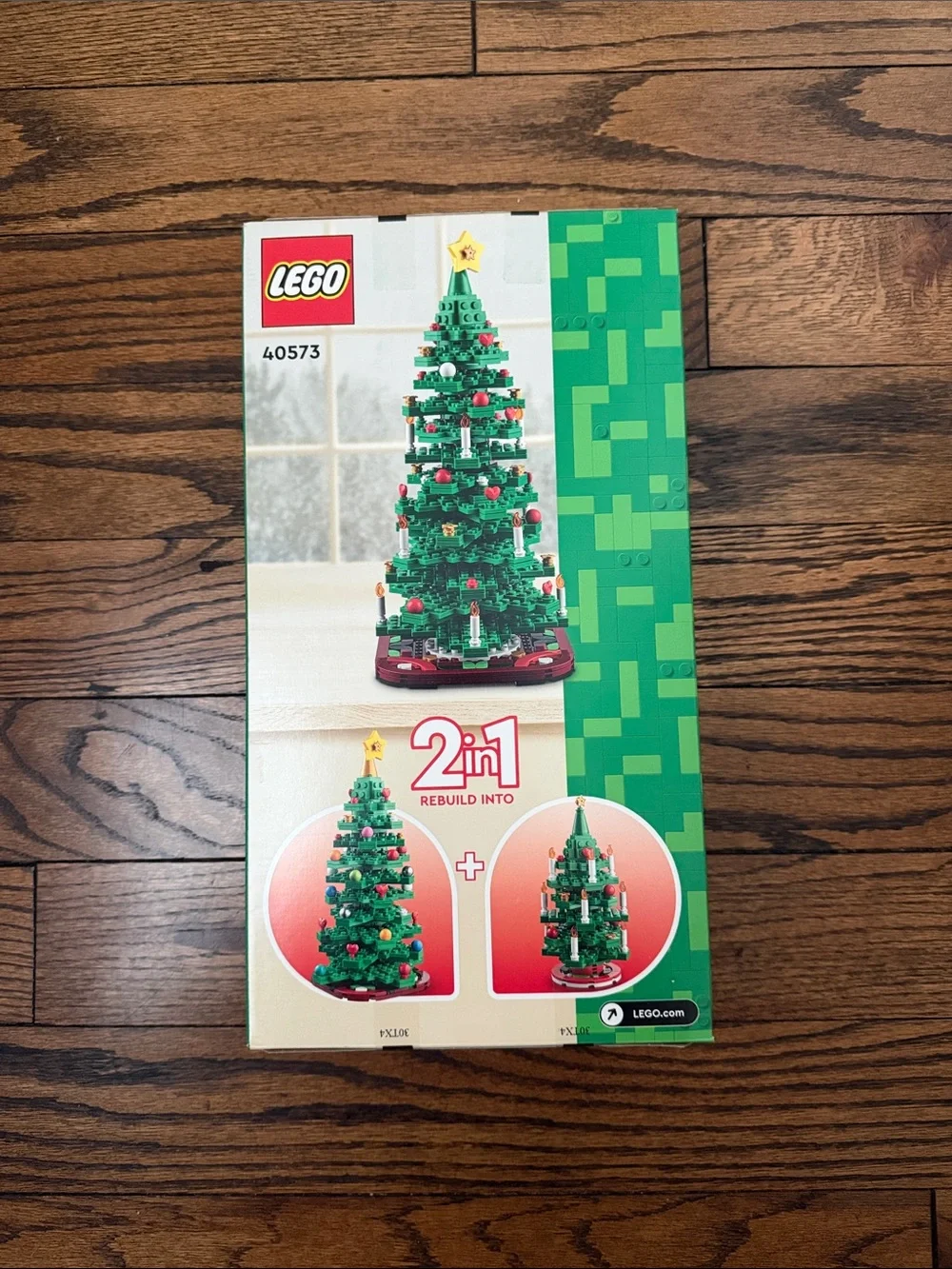 Lego Green Christmas Tree with Red and Gold Accents